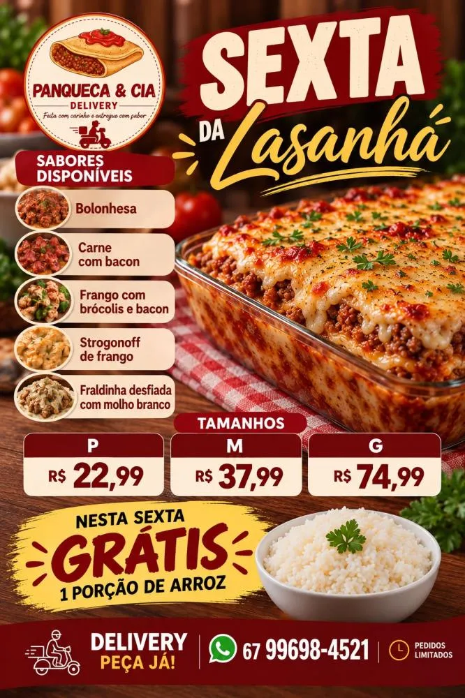 Sexta da Lasanha: fraldinha desfiada é destaque no cardápio da Panqueca & Cia em Bataguassu
